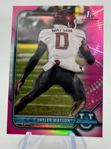 2021-22 Bowman University - Pink Refractor #76 Jaylen Watson (RC) - Picture 1 of 2