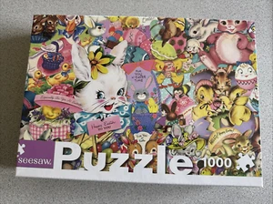New Jigsaw Puzzle 1000 pc Seesaw Happy Easter Bunny Hippity Hoppity 18.9"x28.8" - Picture 1 of 5