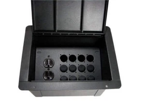 PROCRAFT FPPU-1DUP12X-BK Einbau Bühnentasche / Bodenbox 1 AC + 12 D Locher - Bild 1 von 4