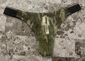 NWT VICTORIA'S SECRET PINK CAMOUFLAGE CAMO MESH THICK SIDE STRAP THONG PANTIES - Picture 1 of 4