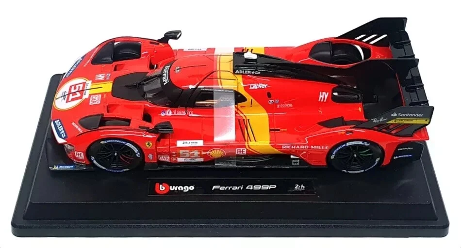 18-26309 Bburago Racing Ferrari 2023 Le Mans Hypercar 499P #51 - Scala 1 24