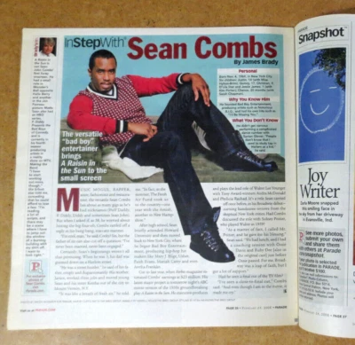 Parade Newspaper Magazine - SEAN COMBS P DIDDY - SANDRA DAY O' CONNOR - Image 1 of 3