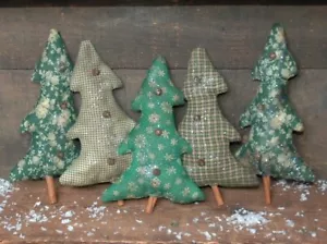 PATTERN - Primitive Christmas Trees Ornies Bowl Fillers Tucks - 8" - Sew Craft - Picture 1 of 1