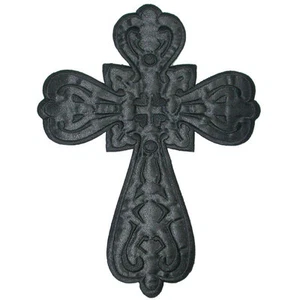 "Aplique con parche de hierro - Cruz del Sagrado Corazón negro 3" - Imagen 1 de 1