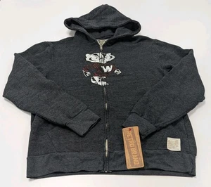 Herren Wisconsin Badgers Bucky Hoodie mit durchgehendem Reißverschluss grau Retro Marke Gr. L hergestellt in den USA - Bild 1 von 7