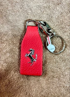 [Import duties included] Ferrari Leather Keychain Red with Pouch Unused Stylish - Image 1 of 3