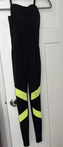 Weissman schwarz Unitard Trikot fluoreszierende Streifen MC Medium Kinder EUC - Bild 1 von 6