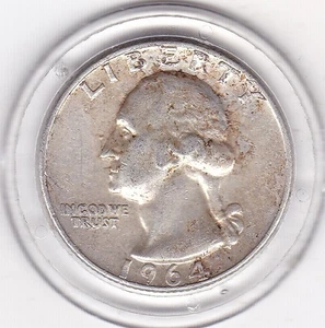 Sharp 1964 Washington Quarter (90% Silber) Münze - Bild 1 von 2