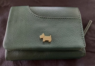 Radley London Pockets Leather Wallet Small Fold Coin Cards Racing Car Green - image 1 of 4