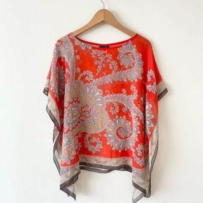 Blusa Talbots Seda Transparente Relax Estampado Paisley Talla S-M Multicolor Foto 1 de 4
