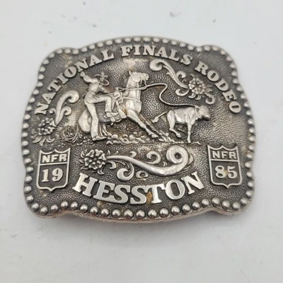  Finales Nacionales Rodeo Hesston 1985 NFR Adulto Vaquero Hebilla, De Colección Foto 1 de 3
