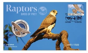 PNC Australia 2025-Raptors Birds of Prey Grey Falcon Medallion-Limited Ed 1500 - Picture 1 of 2