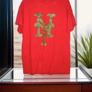NEW YORK METS MILITARY NIGHT GIVEAWAY CAMOFLUAGE LOGO TSHIRT SIZE LARGE - Picture 1 of 3