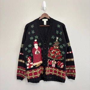 Studio Works Weihnachts Strickjacke Pullover Damen Gr. Small schwarz rot - Bild 1 von 9