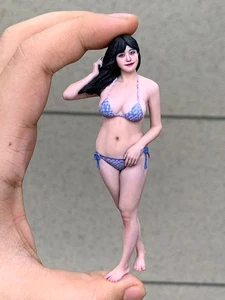 1/18 Miniatures Beach Sexy Swimsuit Beauty Girl Scene Props Figures For Cars - Picture 1 of 18