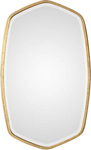 Uttermost 09382 Duronia 22" W x 36" H Oval Metal Framed Bathroom - Gold - Picture 1 of 5