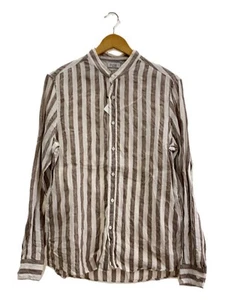 Brunello Cucinelli Linen Long-Sleeve Shirt Banded Collar Shirt Men's M size - Picture 1 of 24
