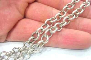 Silber Rolo Kette Antik Versilbert Rolo Kette 1 Meter - 3,3 Fuß (7 mm) - Bild 1 von 4