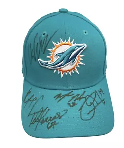 Miami Dolphins New Era 9FORTY NFL Adjustable Strapback Hat Ball Cap Aqua SIGNED - Picture 1 of 8