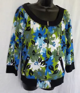 Chaqueta de Colección Jones New York Talla L Nueva con Etiquetas Floral Mezcla de Algodón Cremallera Frontal Manga 3/4 - Imagen 1 de 12