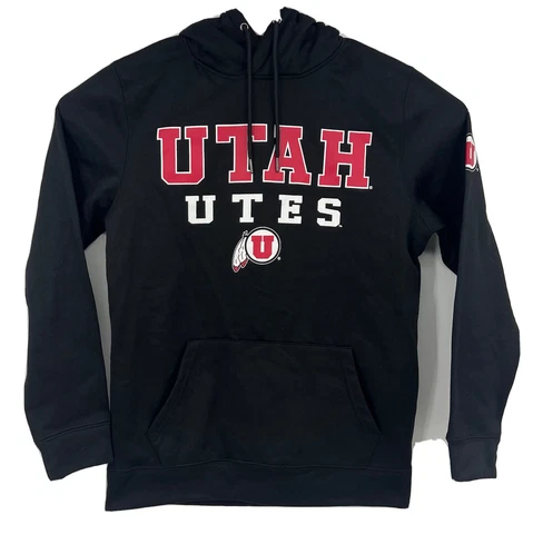 University Utah Men's Black Pullover Hoodie Sweatshirt Size Medium Cover