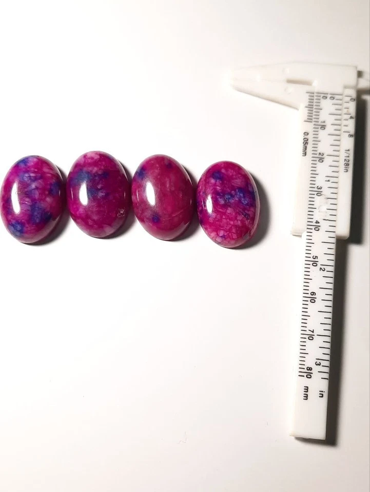 NEW Pink/Purple Dyed Jade Crystal Gemstone Cabochon Lot Jewelry Making Wire Wrap - Image 1 of 1