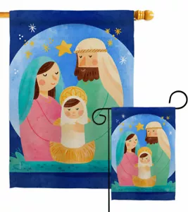 Bandiera da giardino Natività Gesù decorazione invernale piccolo regalo cortile casa striscione - Foto 1 di 17