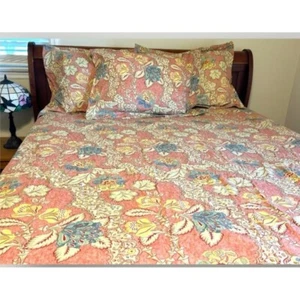 Pottery Barn King Duvet Cover Set W/ 3 Shams Palamore Jacobean Paisley 104"x104" - Picture 1 of 13