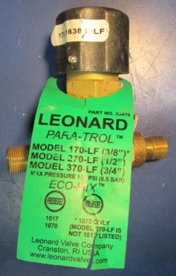 Клапан смесительный Leonard Valve Co 3/8 дюйма 170-LF 1070 - Изображение 1 из 4