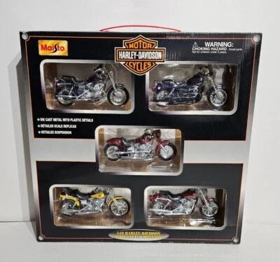 Vintage 2001 Harley Davidson Maisto 1:18 Motorcycle Set Of 5 ☆ New 32076 - Image 1 of 4
