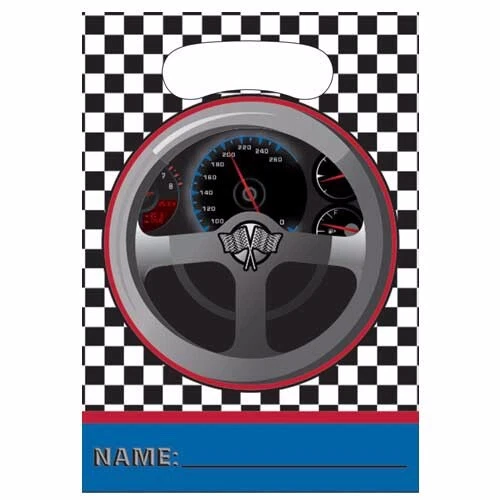 Racing Party Favour/Loot Bags x 8 - Children's Party - Image 1 of 1
