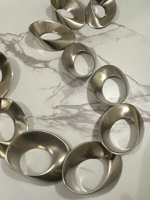 КОЛЬЦА ДЛЯ САЛФЕТОК БОДРУМ «МОРГАН» СЕРЕБРИСТЫЕ ТОНИРОВАННЫЕ 12 ШТ. - Изображение 1 из 4