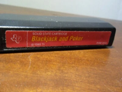 BLACKJACK AND POKER (1980) For Texas Instruments Home Computer Cartridge & USA - Image 1 of 4