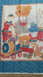Panel de tela de edredón Bears in a Train - Imagen 1 de 1