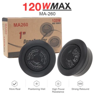 2pcs 120W Max High Efficiency Mini Dome Tweeter Speakers for Car Audio System - Picture 1 of 12