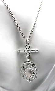 Genuine Sterling Silver 925 Shield & T Bar Pendant & Cable Necklace - Free Post - Bild 1 von 9