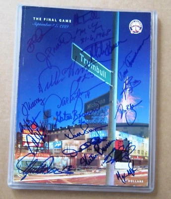 Detroit Tiger Stadium Final Game Program Signed 20 Signatures Sep 27, 1999 - Image 1 of 4