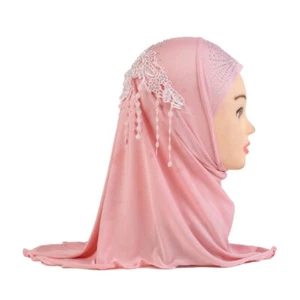 1x Muslim Girls Arab Hijab Headscarf Floral Abaya Underscarf Rhinestone Scarf - Picture 1 of 14