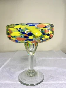 Confetti Rock Hand Blown Margarita Glass Amici Home  Made In Mexico - Picture 1 of 11