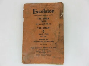 Excelsior Motorcycle Talisman Twin 244 328 & 3 492 Running & Maintenance Manual - Picture 1 of 6