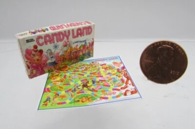 CINDI'S MINIS Dollhouse Miniature Detailed Replica Candy Land Board Game and Box BG001