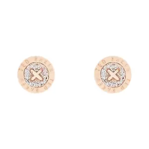 Ted Baker Eisley Glitter Button Stud Earrings Rose Gold Tone - Picture 1 of 5