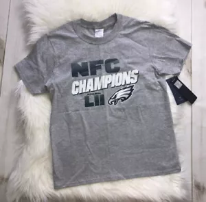 NWT PHILADELPHIA EAGLES Youth Medium NFC CHAMPIONS SUPER BOWL LII Shirt Fanatics - Picture 1 of 3