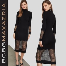bcbg lace trimmed sheath dress