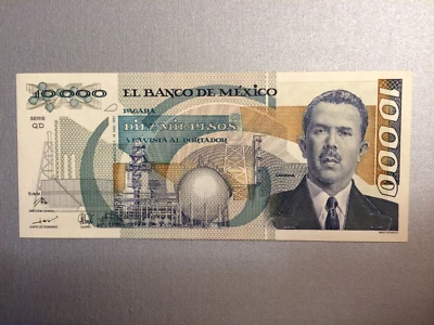 BILLETE 10000 PESOS MÉXICO AÑOS 90 CARDENAS BANCO DE MÉXICO Foto 1 de 2
