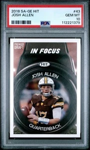 💥2018 Sage Sa-ge Hit MVP Josh Allen RC ROOKIE Card #43 Bills Low Pop PSA 10!💥 - Picture 1 of 3