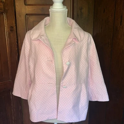 Jaqueta Blazer Feminina LILLY PULITZER Tamanho 12 Preppy Clássica Rosa Bolinhas - Imagem 1 de 4