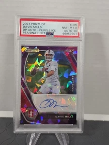 DAVIS MILLS 2021 Panini Prizm Draft Picks Purple Cracked Ice Prizm Auto #D /99 - Bild 1 von 3