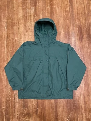Vintage Eddie Bauer Full Zip Hooded Waterproof Green Rain Jacket Women’s Large - Image 1 of 4