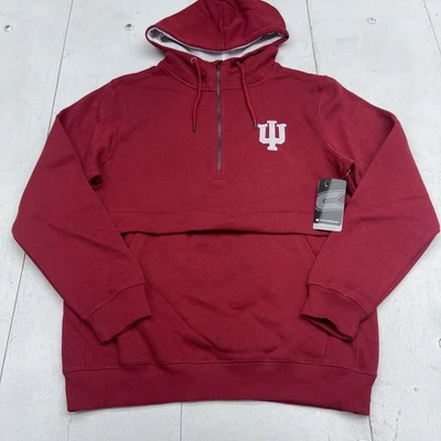 Indiana Hoosiers Sudadera con Capucha Para Hombres Mediana Roja NCAA Baloncesto Polar Pullover Media Cremallera Foto 1 de 4
